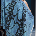 Celtic style pareos unique prints - Blue