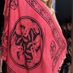 Celtic style pareos unique prints - Red