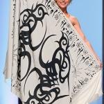 Celtic style pareos unique prints - White